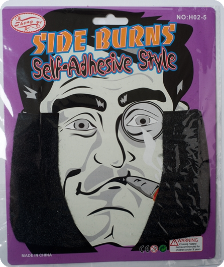 Black sideburns (2 pieces)