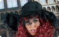 Black widow hat Armida with lace