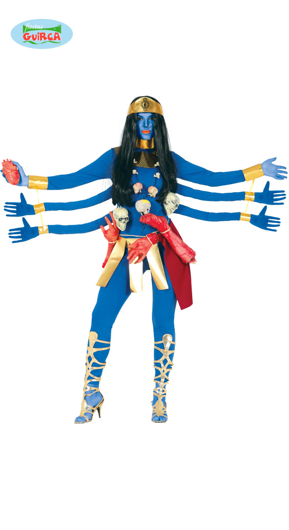 Blauw godin kostuum