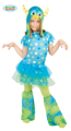 Blauw monster meisje kostuum