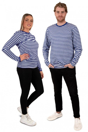 Blauw/wit gestreepte t-shirt