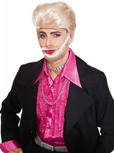 Blonde men wig show man