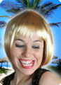 Blonde short bob wig with bangs and a square shape, Sophia