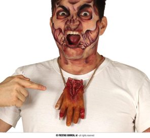 bloody hand necklace