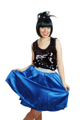 Blue retro skirt and scarf
