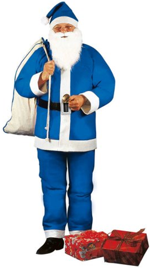 Blue santa claus suit