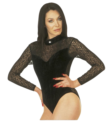 Body en velours noir avec de la dentelle