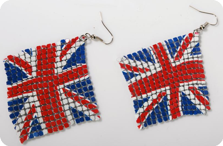 Boucles d'oreilles anglais flag UK