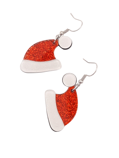 boucles d'oreilles bonnet de Noël X-mass