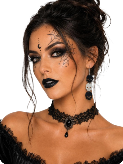 Boucles d'oreilles crânes Halloween noir/blanc