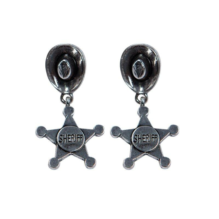 boucles d'oreilles de shérif cowboy