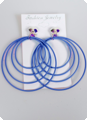 Boucles d'oreilles Disco bleu