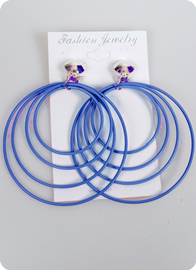 Boucles d'oreilles Disco bleu