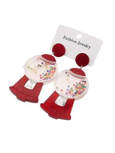 boucles d'oreilles distributeur de boules de gomme