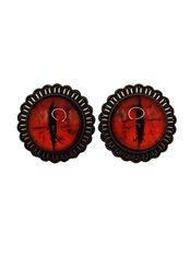 Boucles d'oreilles Halloween œil de chat rouge