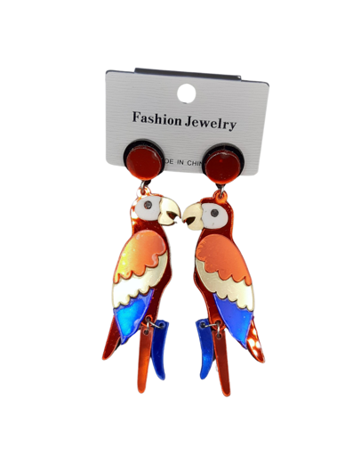 Boucles d'oreilles perroquets colorés
