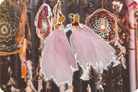 Boucles d'oreilles Plume Pink