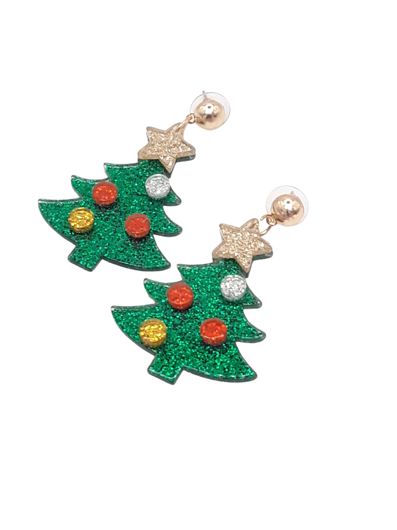 Boucles d'oreilles sapin de Noël