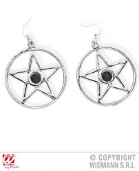 Boucles d'oreilles sataniques avec pierre noire