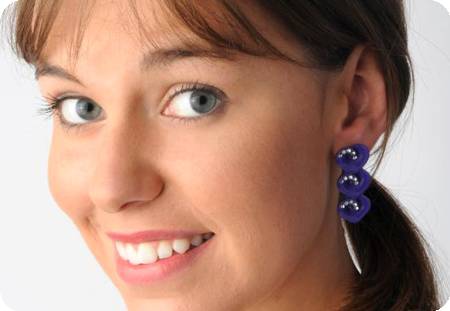 Boucles d'oreilles Violettes cœur