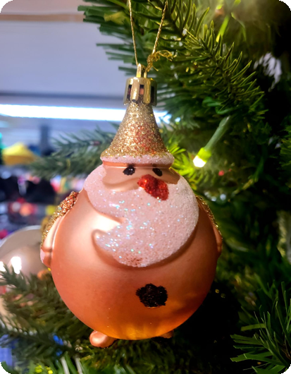 Boules de Noël pailletées dorées, lot de 6.