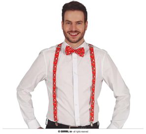bretelles de Noël rouges