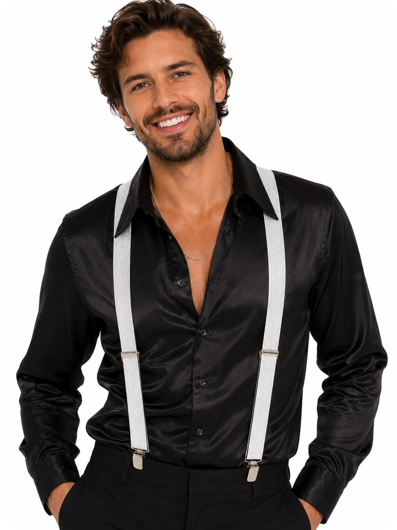 Bretelles pailletées argentées