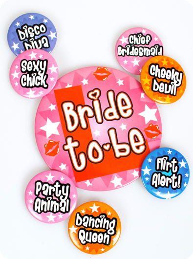 Bride to be Party brooches
