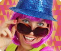 Bril disco laser rood zwart