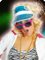 Bril funky jaren 80 felroze