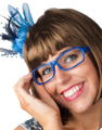 Bril met steentjes disco diva blauw