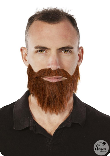 brown beard and mustache
