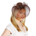 Brown hat with voile