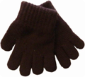 Brown knitted gloves