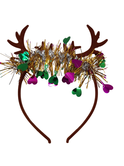 Bruine kerst diadeem met glitter