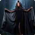 Cape en satin noir