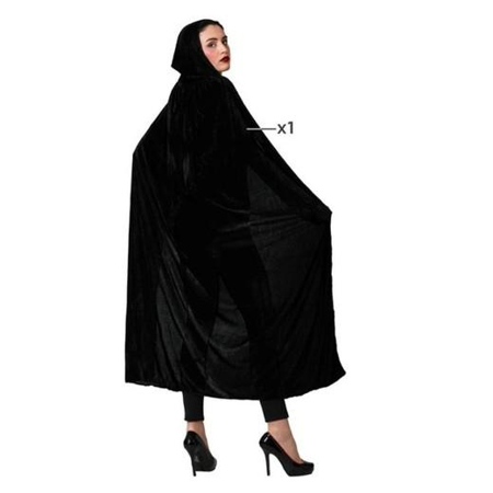 Cape noire à capuche