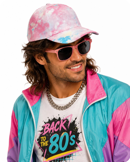 Casquette de baseball tie-dye Style années 80