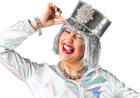 Casquette de luxe en paillettes argentées