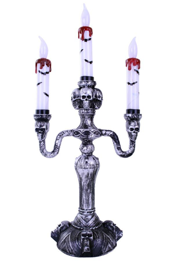 Chandelier 3 bougies d'horreur avec lumière