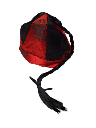 Chapeau chinois avec tresse
