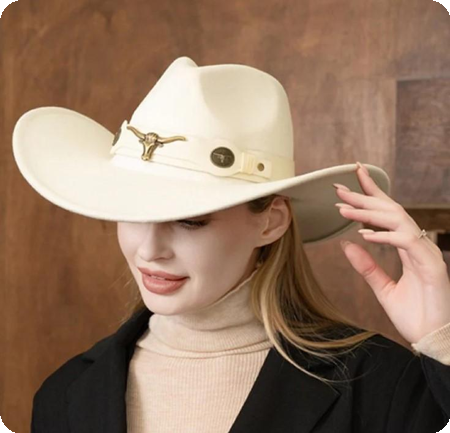 Chapeau de cow-boy de luxe avec taureau