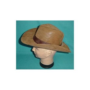 chapeau de cowboy en faux cuir marron clair