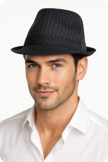 chapeau de gangster / mafia noir