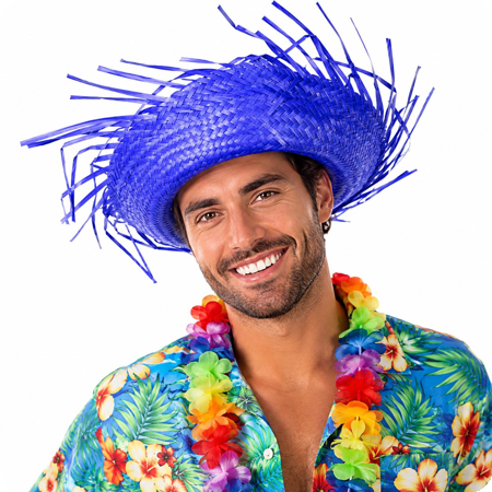 Chapeau de paille hawaii tropical