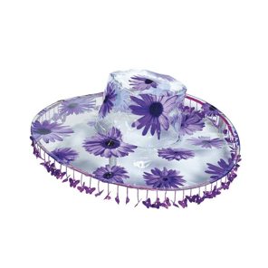 chapeau floral violet