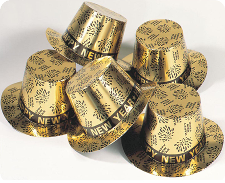 Chapeau Haut-De-Forme Happy New Year Or