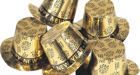 Chapeau Haut-De-Forme Happy New Year Or