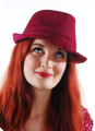 Chapeau mafia rose vif