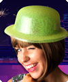 Chapeau melon jaune pailleté